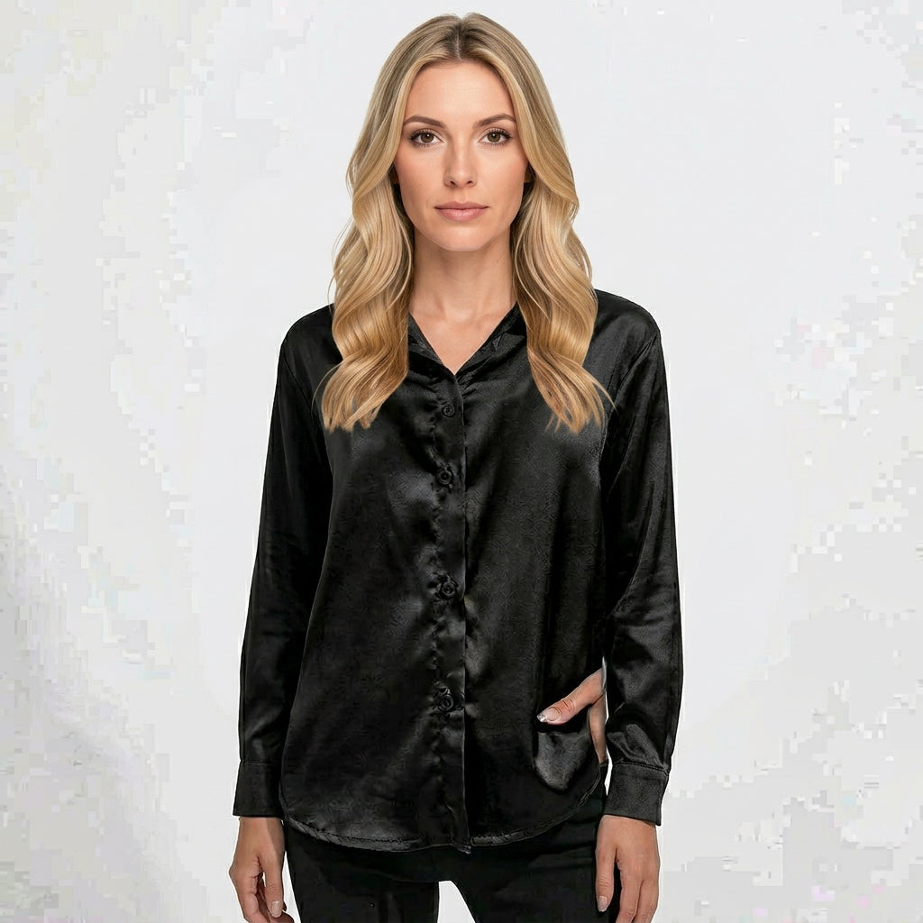 Elegante Blouse met V-hals en Soepele Pasvorm