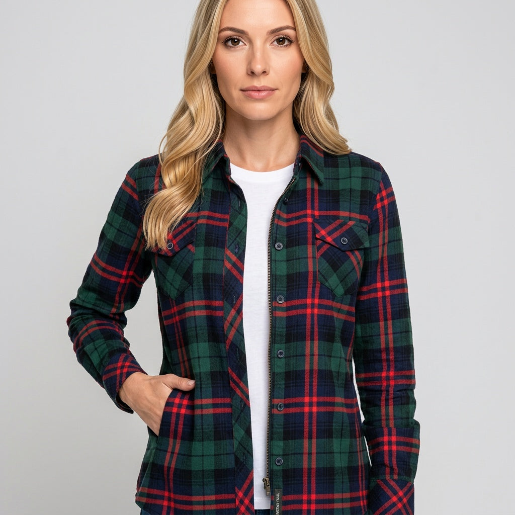 Geruite Blouse met Lange Mouwen en Casual Stijl