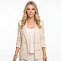Elegante Gebreide Blazer met Dubbele Knopen en Structuur