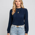 Elegante Geplooide Blouse met Lange Mouwen