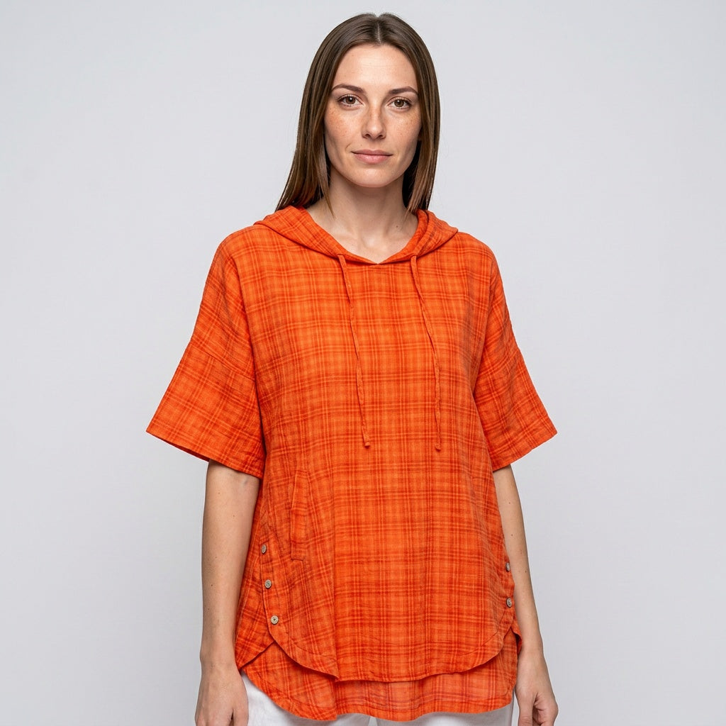 Losvallende Tuniek Top met Korte Mouwen