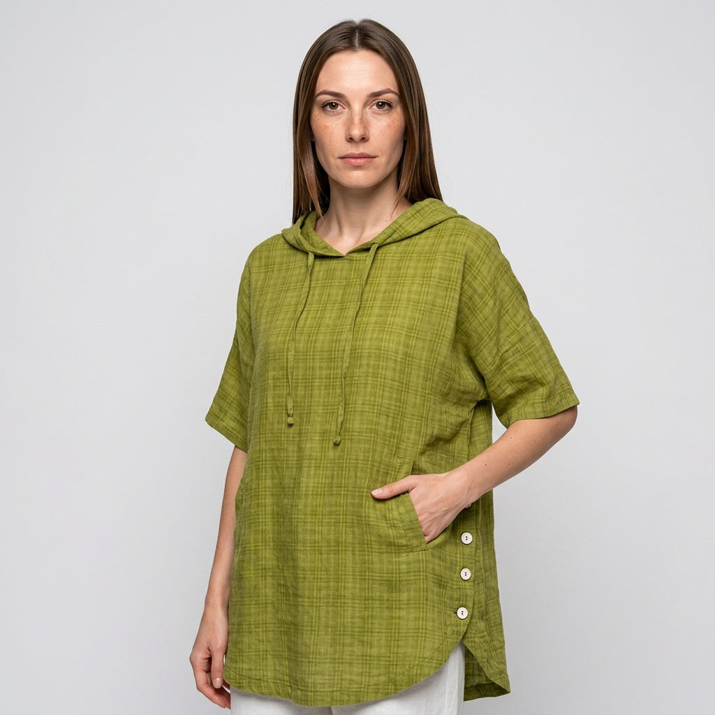 Losvallende Tuniek Top met Korte Mouwen