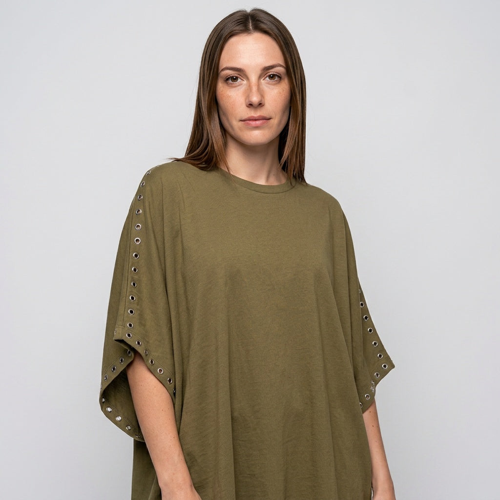 Oversized T Shirt met Stud Details