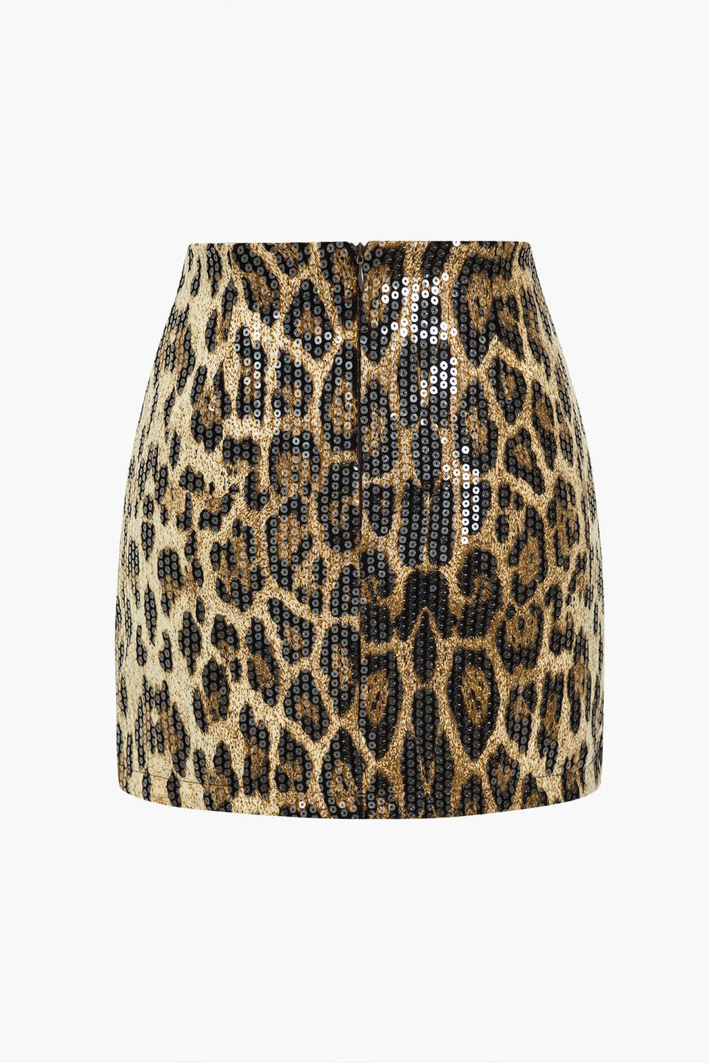 Lunaria | Glamoureuze Pailletten Minirok met opvallende Luipaardprint