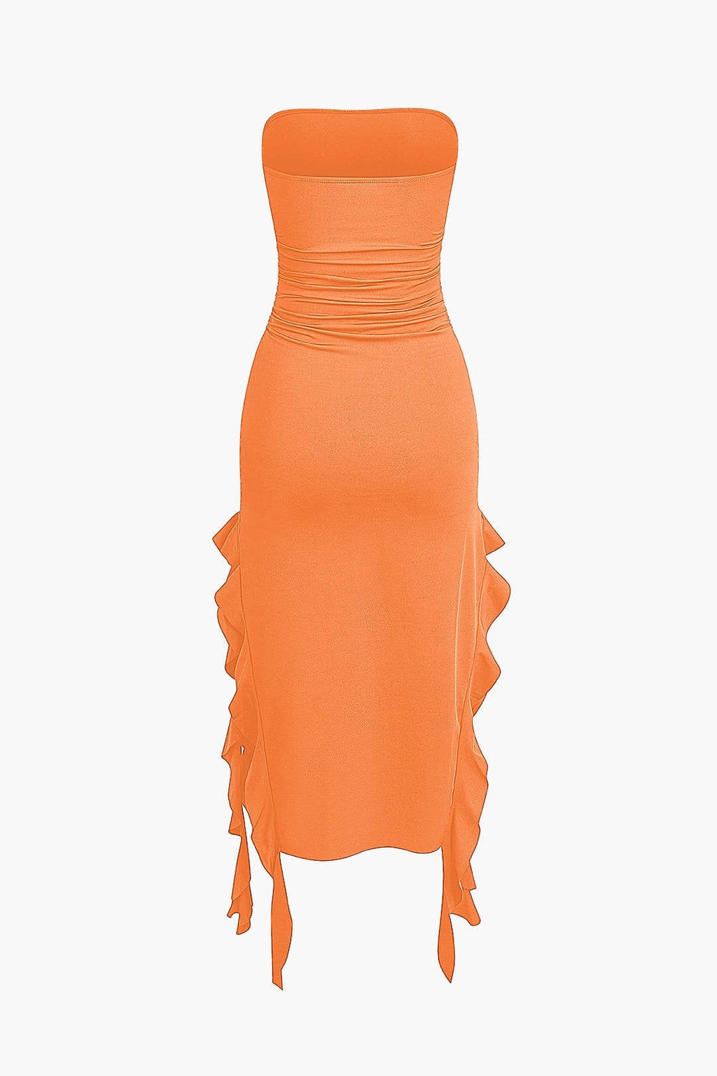 Sofia | Elegante Bandeau-Maxikleed met Volant-Details – Tijdloze Raffinement