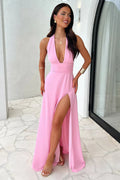 Elegante Maxijurk met Halter en Beenopening