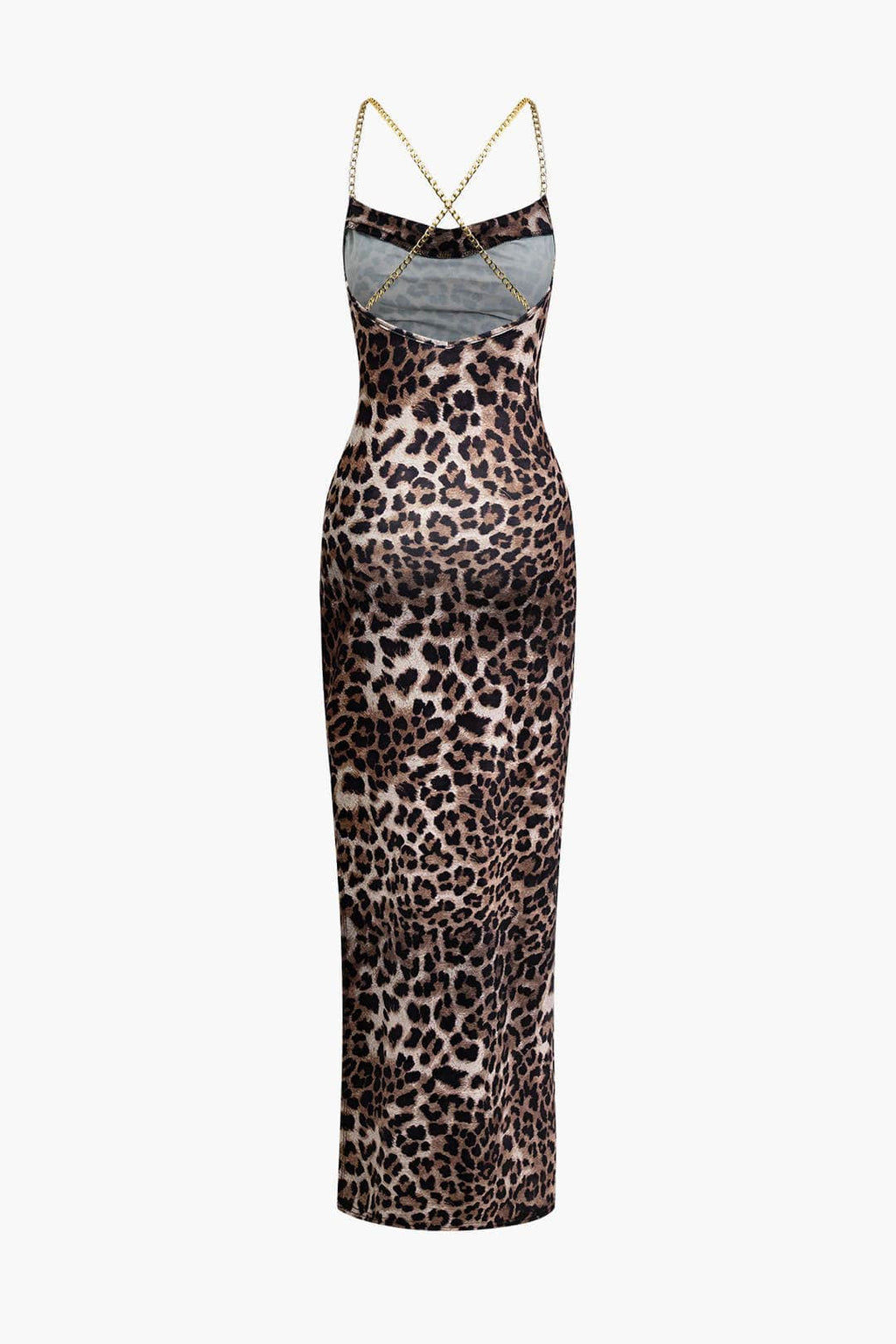 Amelie | Verleidelijk Leopard Maxikleed – Sensuele Look met Beinsplit