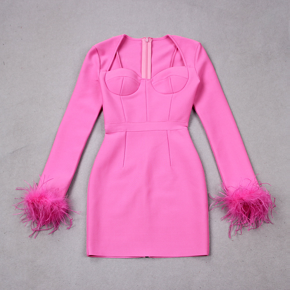 Sofia | Elegante Minidress met Veerdetails