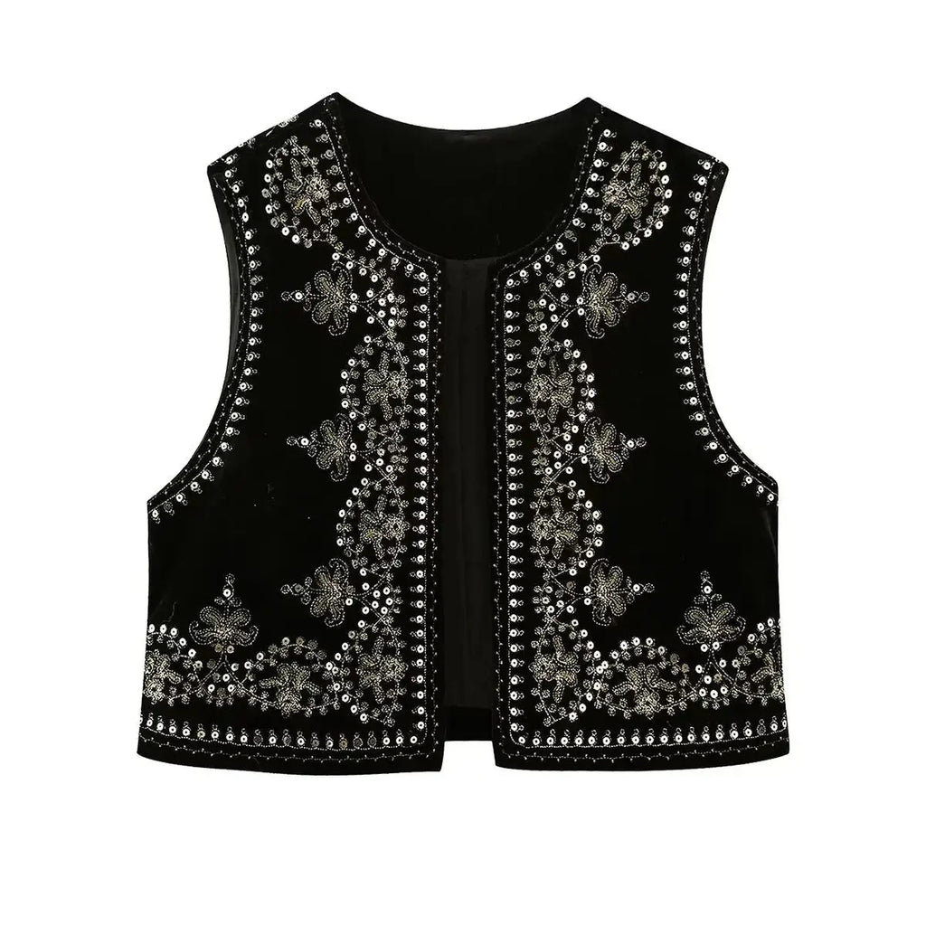 Celina | Geborduurde Fluwelen Vest