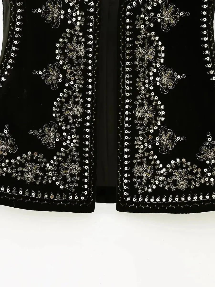 Celina | Geborduurde Fluwelen Vest