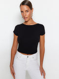 Paula | Zwart Rugloos Top