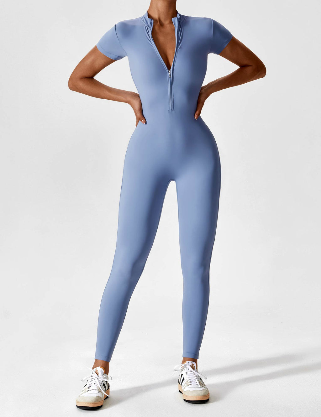 Wanda | Lange Mouwen Jumpsuit - Staande Kraag Rits