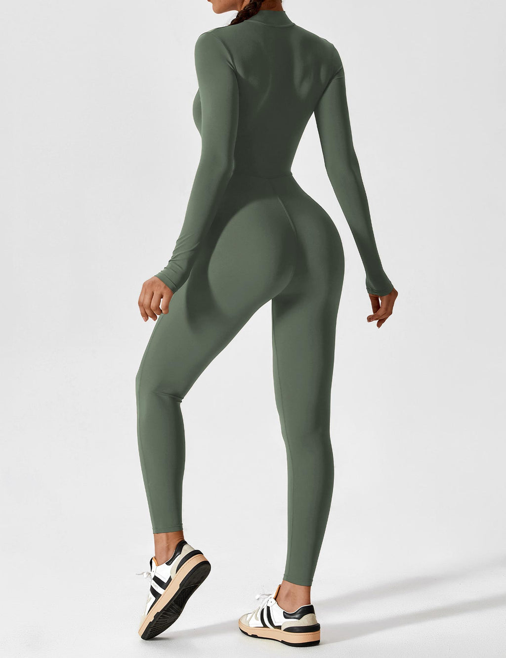 Wanda | Lange Mouwen Jumpsuit - Staande Kraag Rits
