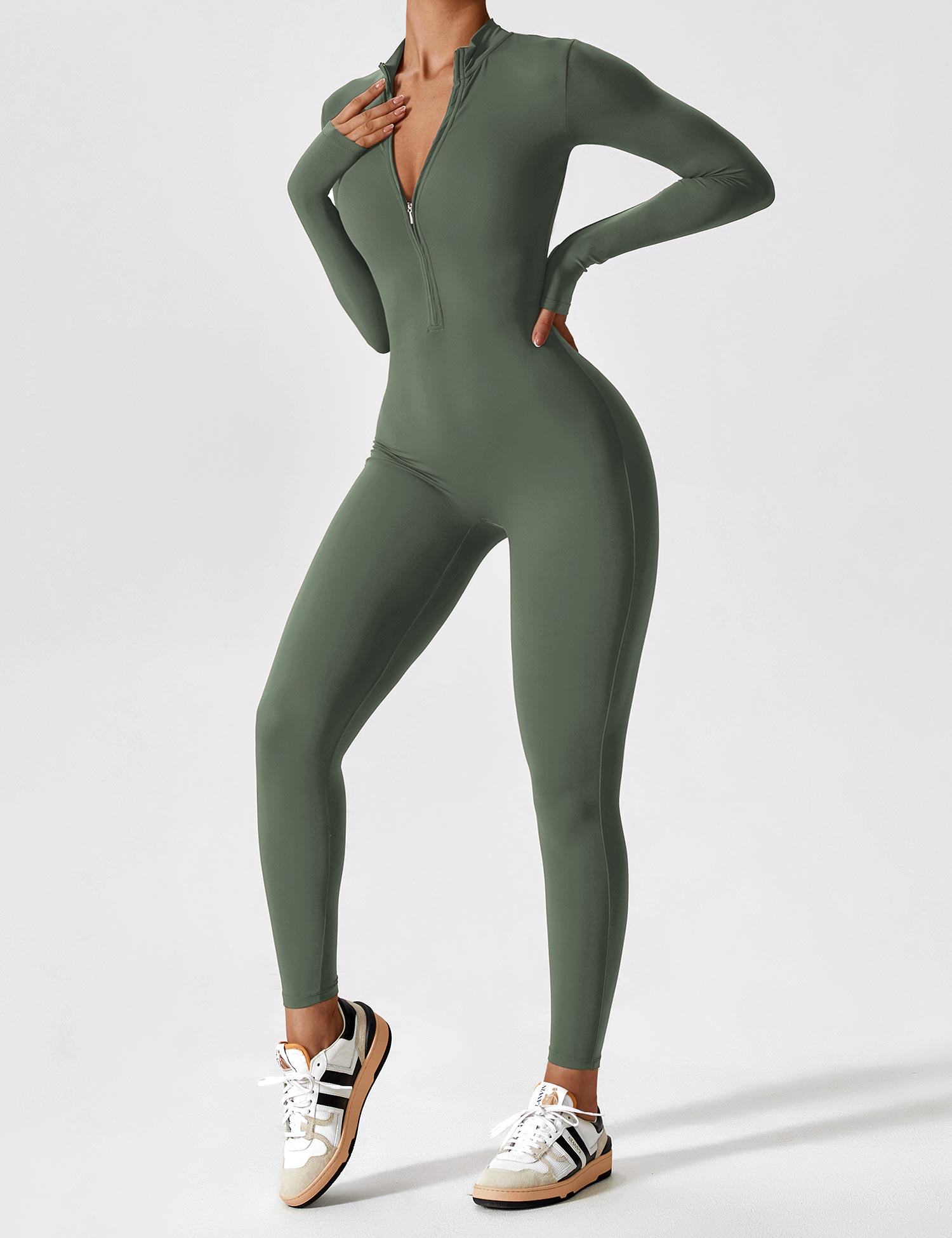 Lina | Naadloze Full-Zip Bodysuit